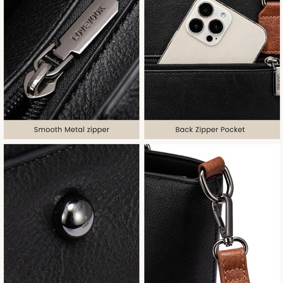 Purses Tote Bag for Women, Handbags Large Shoulder Bag, Leather Work Bags with M - Picture 7 of 9